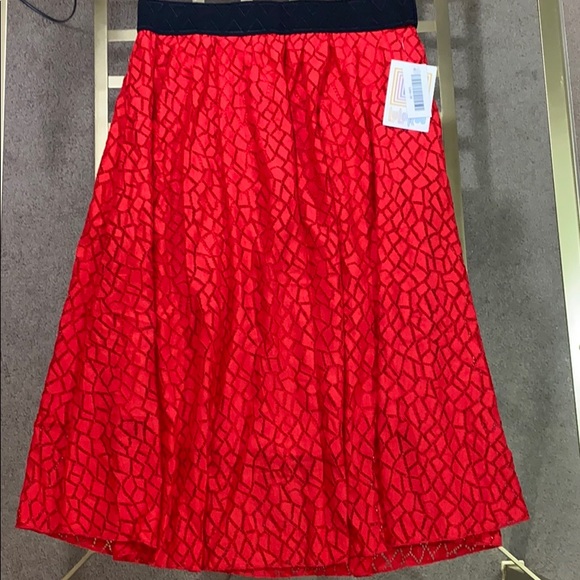 Jupe LuLaRoe Lola Taille M, Mi-longue, Motif Géométrique Noir Et Beige, Neuve Avec étiquettes